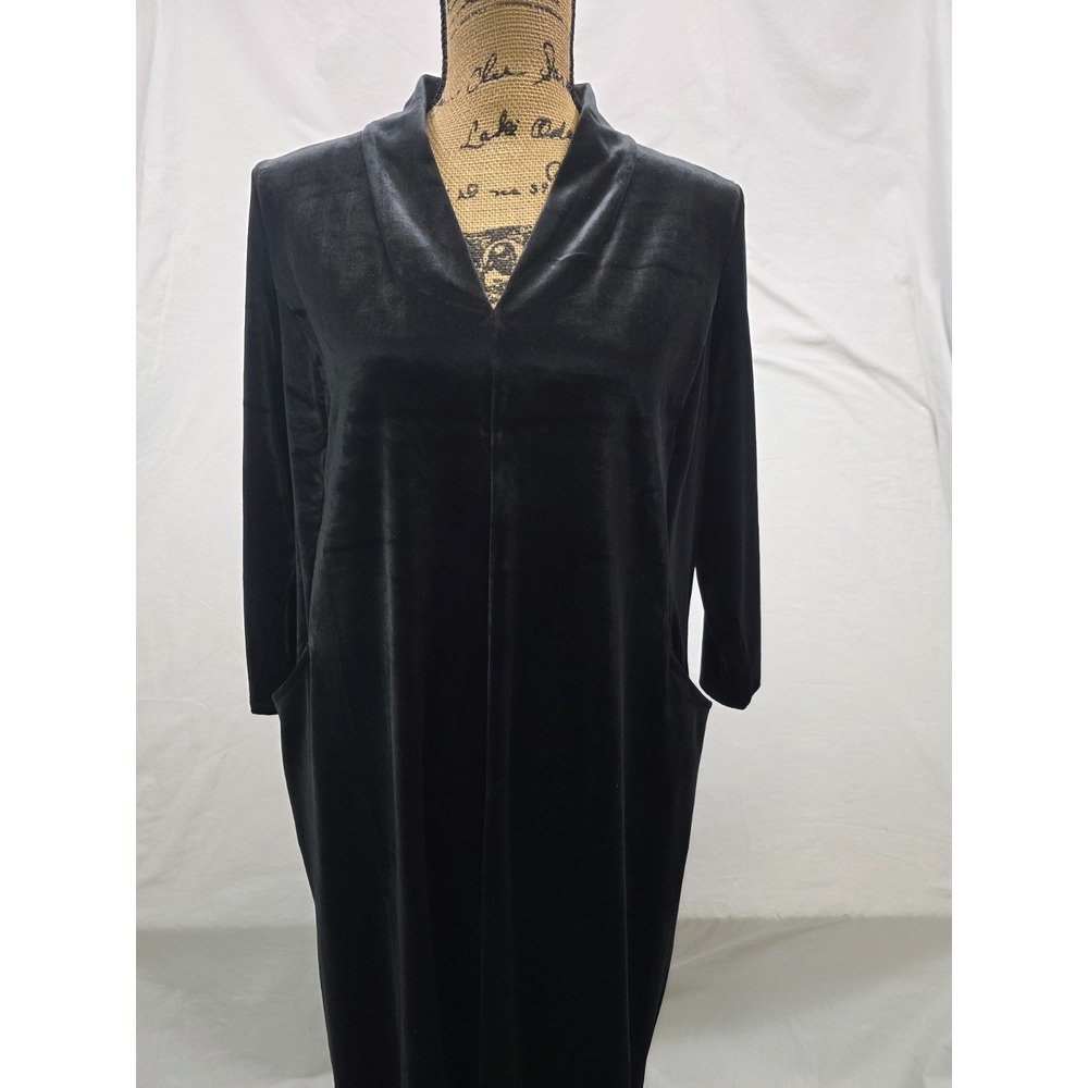 J Jill Wearever Collection Velvet Dress size Small V Neck Velour‎ A Line